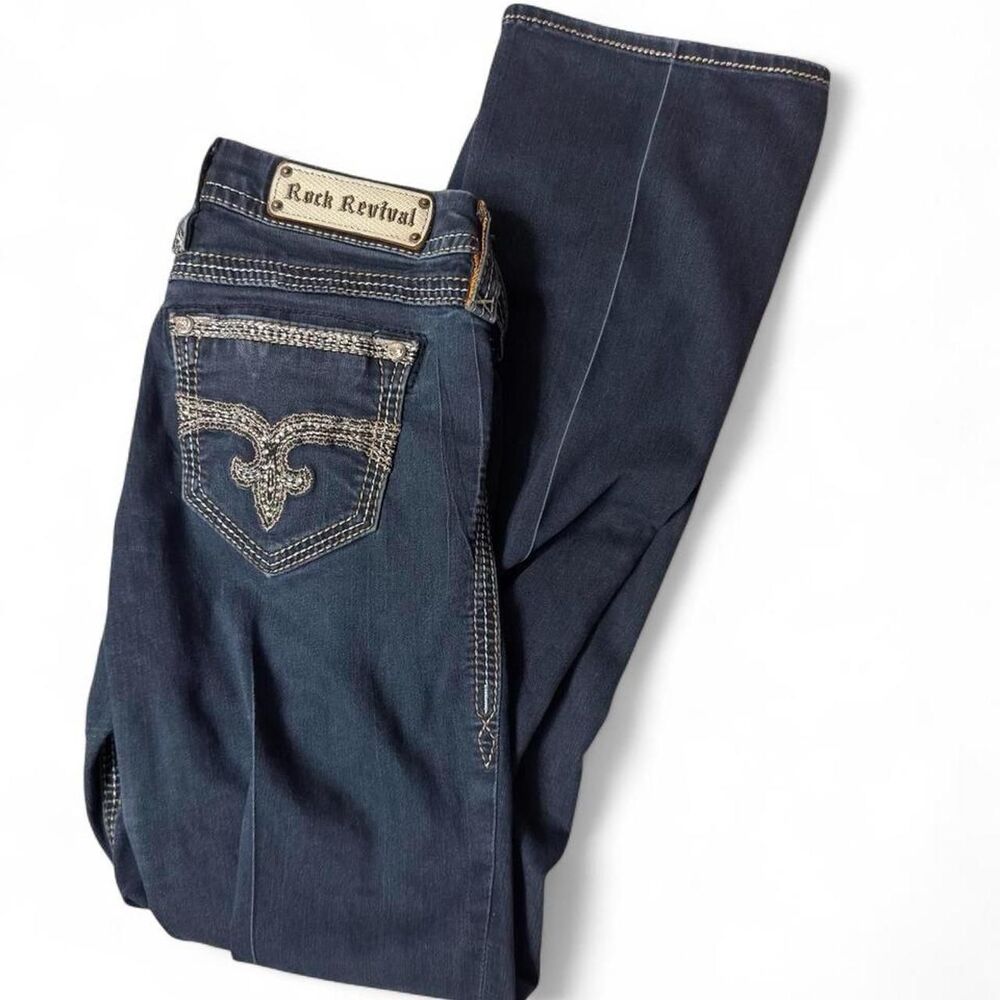 Rockrevival Women's Navy and Blue Jeans